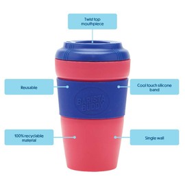 Smash Barista Buddy Reusable Coffee Cup 390ml Pink