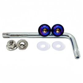 Kuroobaa Motorcycle License Plate Bolts Titanium Anti-theft Screws M6 Set of 2 (Blue)