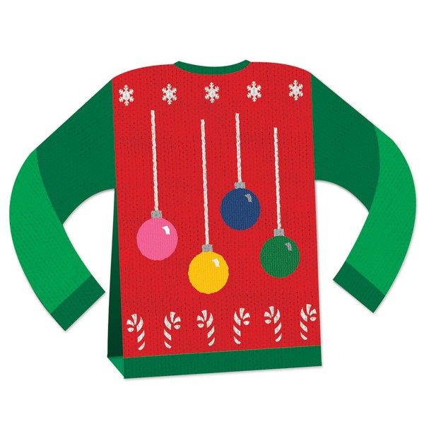 Beistle 20887 3-D Ugly Sweater Centerpiece, 8", Multicolor