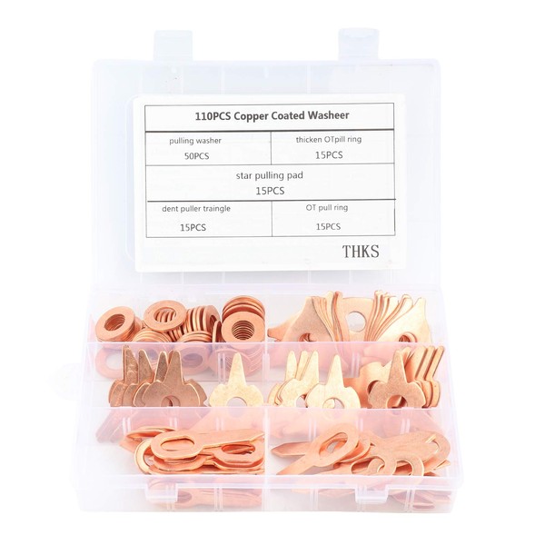 110pcs Dent Pulling Puller Rings, Iron Copper Plating, Automotive Sheet