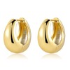 ALEXCRAFT 14K Chunky Gold Hoop Earrings for Women Thick Small