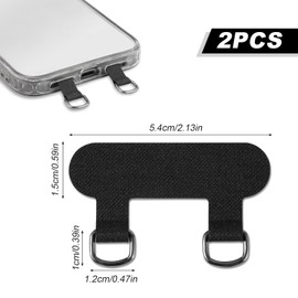 XIHIRCD 2pcs 2 Way Phone Tether Tab, Phone Strap Patch Double Buckle Phone Lanyard Tab Cell Phone Tether Patches Phone Lanyard Patches Only for Full-Coverage Phone Cases with Two Speaker Holes