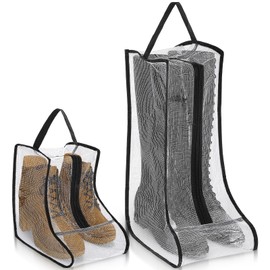 AOZUO 2 Set Boot Storage Bag, Portable Boots Protector Bag Dust Proof Travel Shoe Bags with Handle Boots Organizer for Packing Travel and Daily Use(Short)