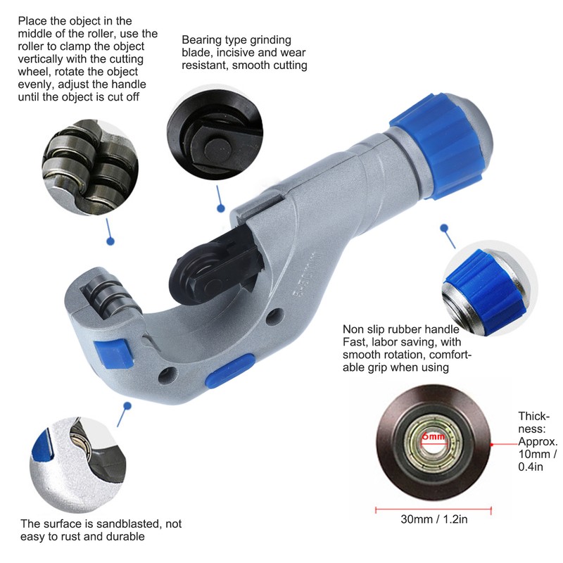 Pipe Cutter Roller Bearing Type Manual Adjustable Cutting Tool for