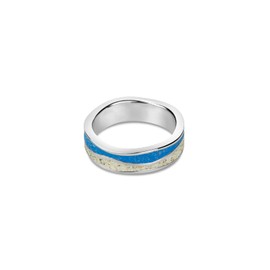 DUR Jewellery Women's Ring Stone Sand Beach Sand Rhodium-Plated 925 Silver (R5105), Precious metal
