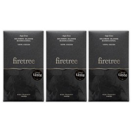 Firetree Solomon Island Guadalcanal 100% Dark Chocolate 3 Pack - UK Chocolate - Premium, Craft, Artisanal, Direct-Trade, Single-Origin, Bean-to-bar - Vegan, Keto, Paleo, Kosher, Halal, Soy-Free, Gluten-Free, Dairy-Free, Nut-Free - Bundle