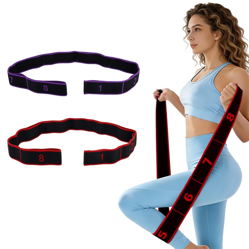 4pcs Numbered Fitness Resistance Bands, Stretching Strap with Clear Markings