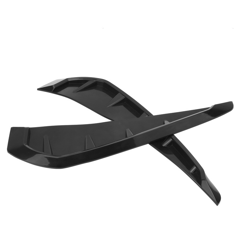 Pair Side Fender Vent Cover Trim PU Rubber Glossy Black