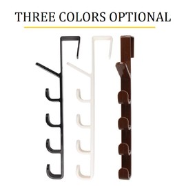 canjoyn 5 Layers Over The Door Hook Organizer Rack Hanger Backpack Handbag Door Hook, Pack of 4 (Black)