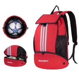 EULANT Upgraded Football Backpacks with Shoe Compartment,Multifunctional Backpack with Bottom Compartment,Waterproof Sports Bags for Basketball Swimming Camping Training Beach, Dry Wet Separation