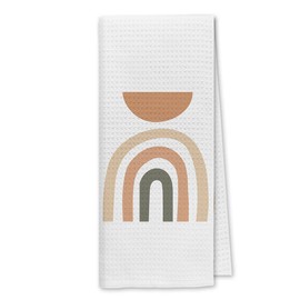 Dibor Boho Sun Neutral Rainbow Kitchen Towels Dish Towels Dishcloth,Boho Nature Landscape Decorative Absorbent Drying Cloth Hand Towels Tea Towels for Bathroom Kitchen,Boho Lovers Girls Women Gifts
