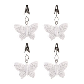 TwoFish Home Set of 4 White Butterfly Resin Tablecloth Weights Clips White Butterfly Handicraft Tablecloth Clamps Pack of 4