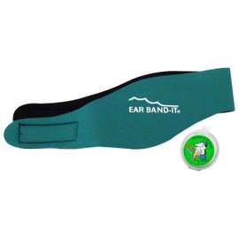 Ear Band-it Green Large Swimming Headband - Best Swimming Headband - Prevents Water Intrusion and Holds Ear Plugs Securely - Doctor Recommended - Safety Putty Buddies Ear Plugs - Invented by EAR and Throat Physician JAEBJL-T L-T