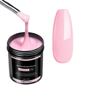 Light Pink Builder Nail Gel – 150g Hard Gel for Nails Large Capacity Strengthen for Extending & Broken Nails Repair Strengthen for Nail Art Manicure