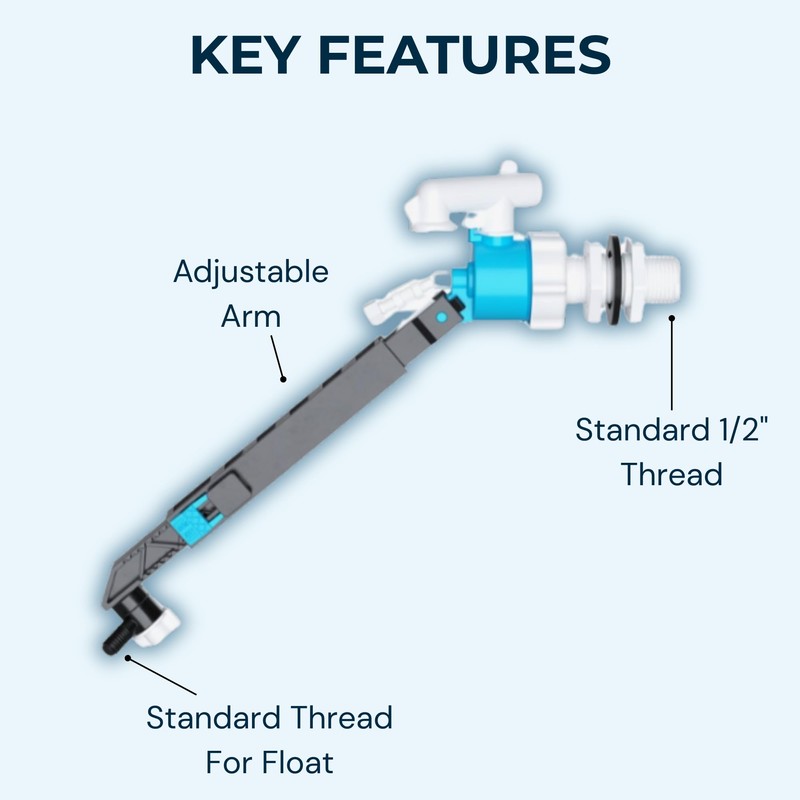 Hulthor Universal Toilet Fill Valve – Quiet Refill, Adjustable Float