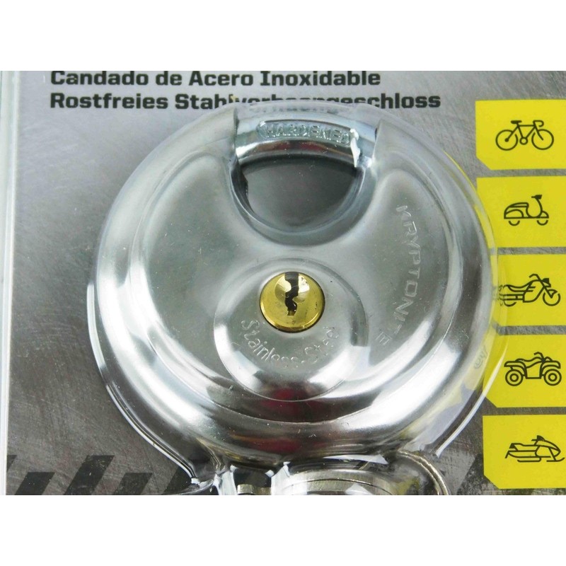 Kryptonite Keyed Padlock, Stainless Steel Heavy Duty Lock with Keys,