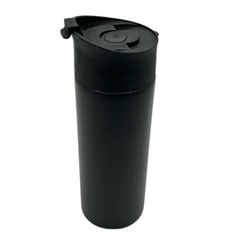 MediMuc Thermo French Press Travel 0.35 L - Enjoy longer hot coffee on the go in stylish elegance - double-walled and made of high-quality stainless steel - black coated exterior