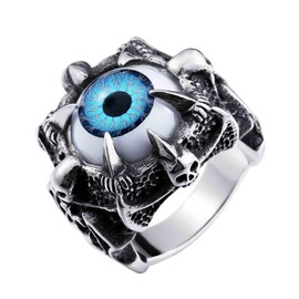 ZMY Home Blue Evil Eyeball Ring - Gothic Skull Stainless Steel Jewelry (8)