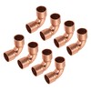 sourcing map Pack of 8 90 Degree Copper Elbow Pipe