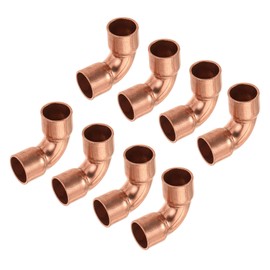sourcing map Pack of 8 90 Degree Copper Elbow Pipe Fitting Soldering Elbow for HVAC Cooling Devices 5/16 Inch ID