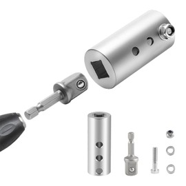 Upgraded Stainless Steel Trailer Jack Electric Drill Adapter with a 1/2 Inch Socket Adapter Bit Compatible with 1 Inch Jack Drive Shaft
