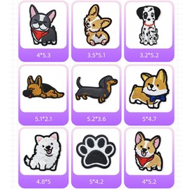 Samcos Embroidery Patches, Iron Patches, 17 Pieces, Anime Animals, Embroidery Pattern, Fashion, Cute, Fashion, Individuality, Various Design, DIY Decoration, Patches, Accessories, Down Jacket, Trouser