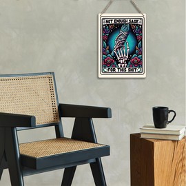 Funny Tarot Card Wall Art Decor Rustic Hanging Sign, Sarcastic Skeleton Skull Witch Stuff Witchcraft Supplies, Farmhouse Wall Hanging Decor, Decorative Wooden Sign for Home Office Bathroom Entryway