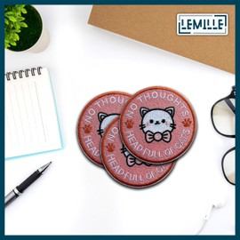 LEMILLE - Parche de cabeza llena de gatos, tamaño de 3 pulgadas, parches divertidos de tela para bordar gatos, para ropa, jeans, mochilas, sombrero, parches para planchar para ropa, regalos para