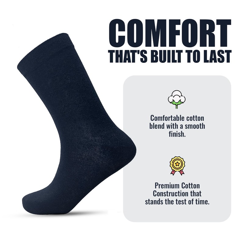 SMG® Mens 12 Pair Pack Cotton Casual Smart Design Contrast