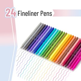 Mr. Pen- Fineliner Pens Colored, 24 Pack, Ergonomic Triangular Colorful Barrels, 0.4mm Fine Liner Pens