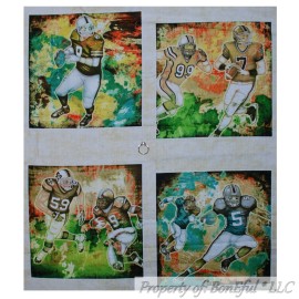 Michael Miller Fabrics BonEful Fabric Cotton Quilt USA American Applique Block Square Football Boy Game