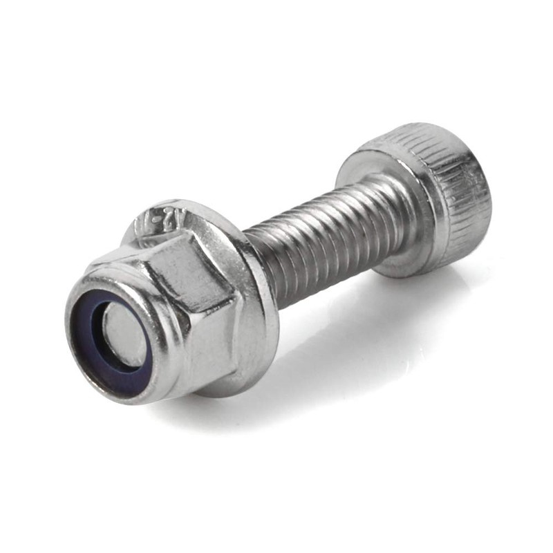 M8-1.25 Flange Nylon Insert Lock Nuts Flanged Locknuts, DIN 6926,