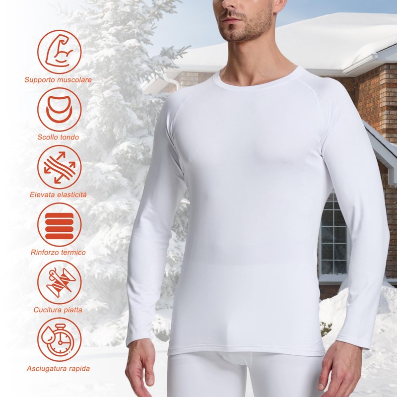 VanKee Maglia Termiche da Uomo Intimo Termico Uomo Asciugatura Rapida