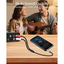 GELRHONR RCA to 3.5mm Aux Cable 1FT, Short 1/8 Male to 2RCA Female Y Splitter Stereo Audio Adapter Cable for Smartphone, Tablet, MP3, HDTV and More, 2Pack (3.5mm M to RCA F)
