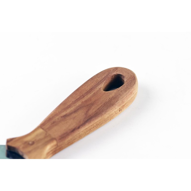 Traditional Coconut Scraper with Wooden Handle, Stainless Steel Blade, Kitchen