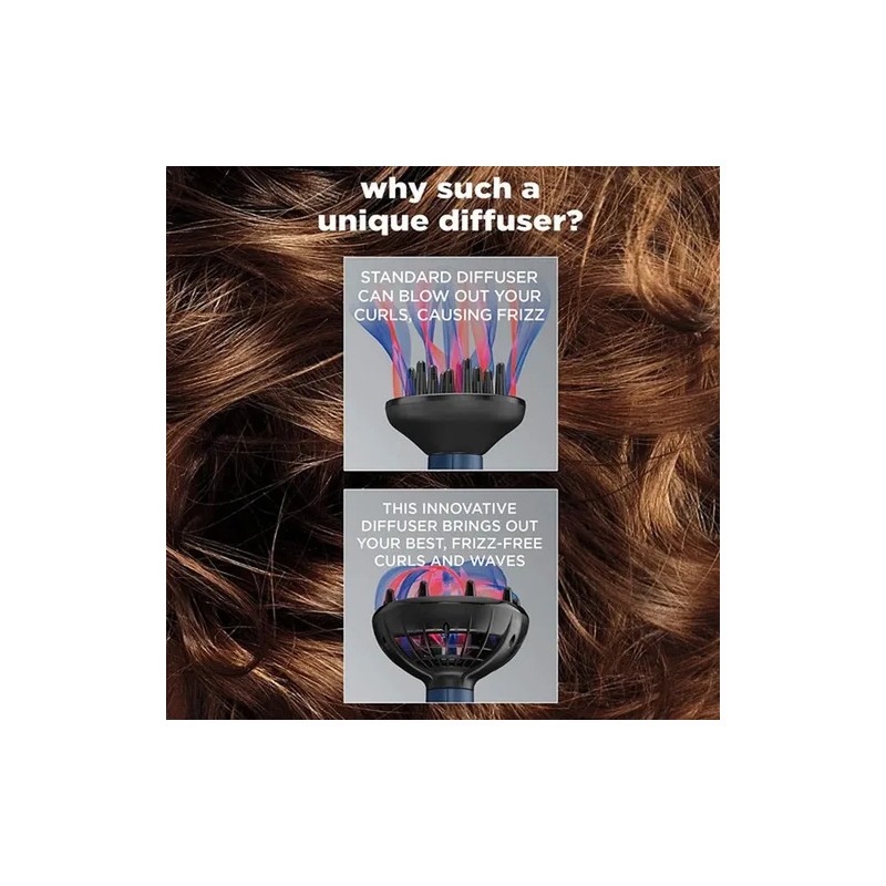 Secadora Cabello Con Difusor Rizos Peinador Ceramica Iones