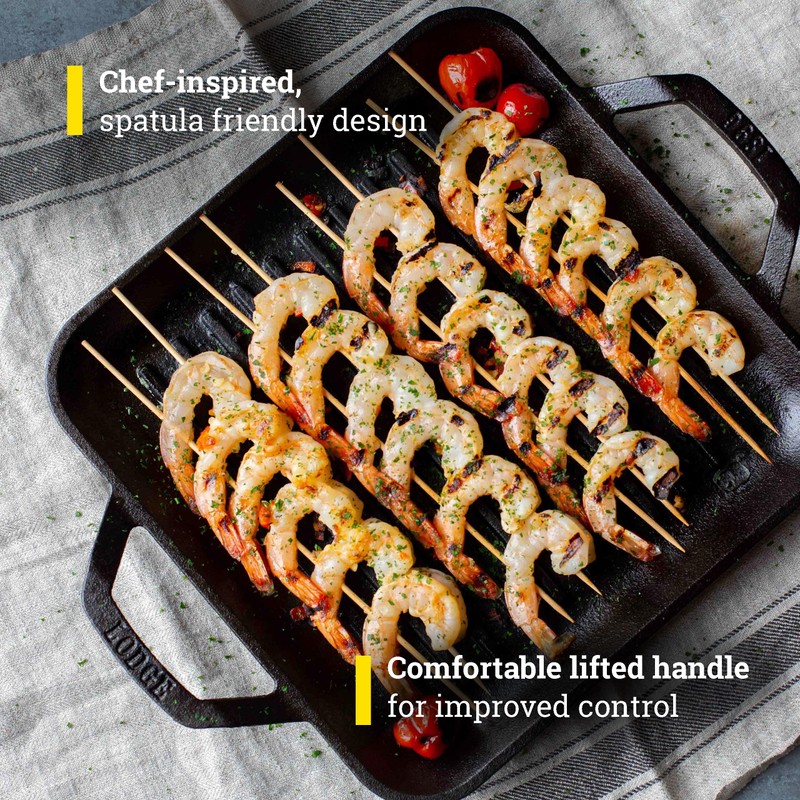 Lodge 11" Cast Iron Square Grill Pan - Chef Collection