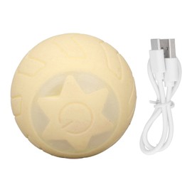Peppy Pet Ball for Cats with Led Flash Colorful Lights Automatic Rolling Ball USB Rechargeable Yellow English Packing