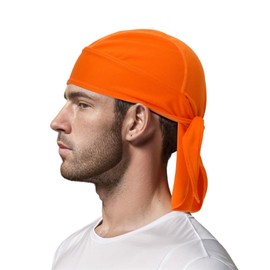 TOPTIE Do Rag Cycling Pirate Hat Cooling Helmet Liner Skull Cap Headwear-Orange