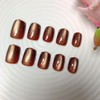 Cat Eye Ombre Press on Nails Short Fake Nails -