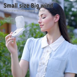 onovatpol Handheld Mini Fan, Clip on Hand Fan, Rechargeable Personal Fan with LED Display, 100 Speed Adjustable Pocket Fan, Portable Fan for Concert/Stroller/Travel/Makeup, Gift for Women (dark blue)