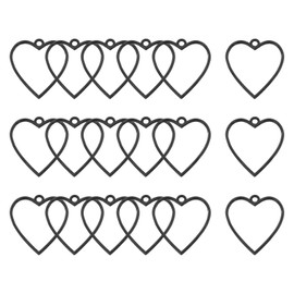 sourcing map 18 Pcs Open Bezel, Heart Resin Bezels Pendants Open Back Bezels Metal Hollow Frame Charm for DIY Resin Crafts Earrings Jewelry Making, Black