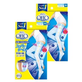 Medicit Compression Spats, Super Cool While Sleeping, Full Leg, M, Compression Socks, Slim, Beautiful Leg Care, For Summer Use, 2 Packs