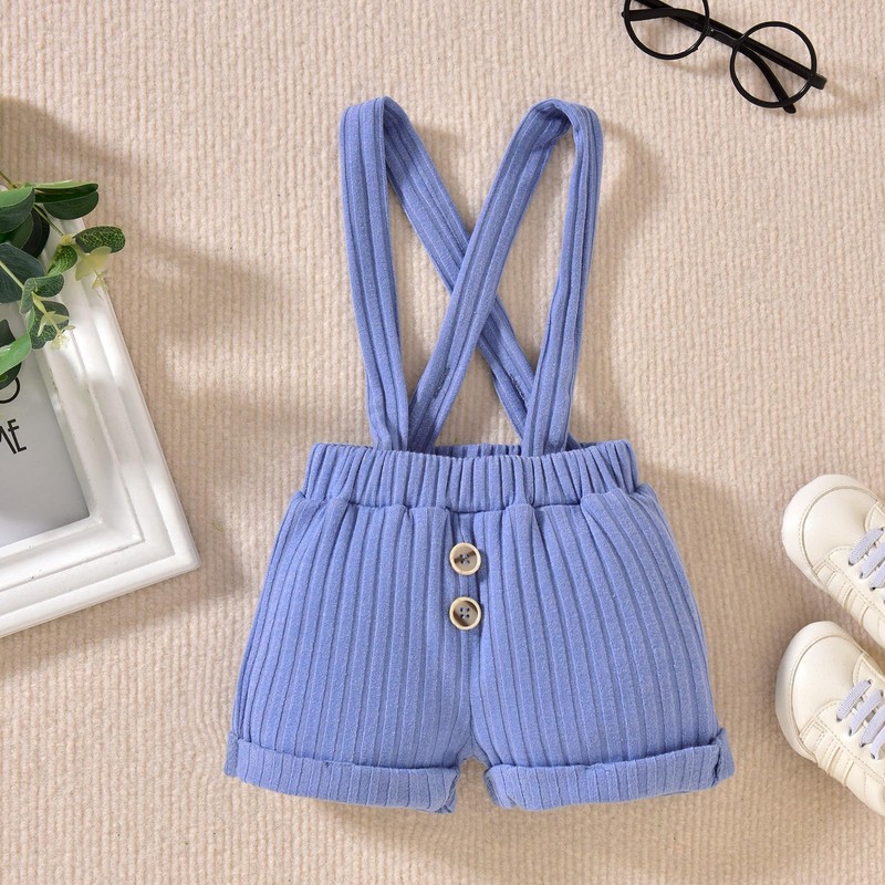 Unutiylo Baby Boy Outfits Blue 0-3 Months Short Sleeve Romper