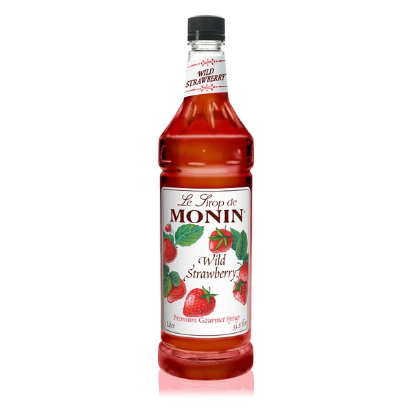 Monin Syrups Wild Strawberry Syrup, 1 liter