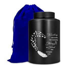 Feather Urns for Human Ashes Adult Male or Female, Funeral Memorial Urns for Ashes Casket for Men Women, Burial Urn for Adults Up to 160 IBS