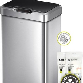 50 Liter / 13.2 Gallon Touchless Rectangular Motion Sensor Trash Can, Brushed Stainless Steel Finish-Various sizes available-1.23-01 - Size: 50 Liter