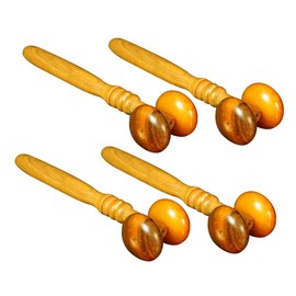 FRCOLOR 4Pcs Wooden Massage Roller Full Body for Relaxation Soothe Promote Facial Tool for Men and