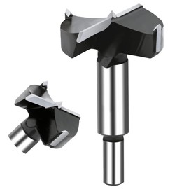 NICAVKIT 2-1/4 Inch Carbide Forstner Drill Bit, Carbide Tipped Forstner Bit for Hard Wood, Wood Drilling Bit Woodworking Hinge Cutter Tool Kits for Woods Plywood Plastic