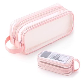 X SIM FITNESSX Transparent Pencil Case Teenager Pencil Case Large School Big Pencil Case Office Pencil Case Adult Transparent, Pink, Kids Backpack